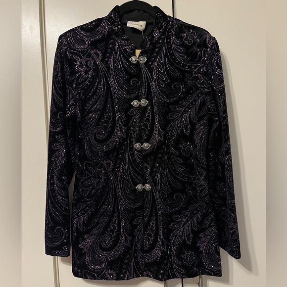 Tradition Jackets & Blazers - Tradition Black & purple & silver suit jacket